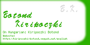 botond kiripoczki business card